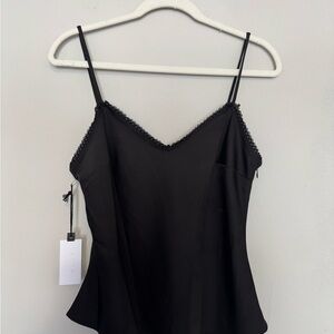 Astr Silk Black Camisole Top